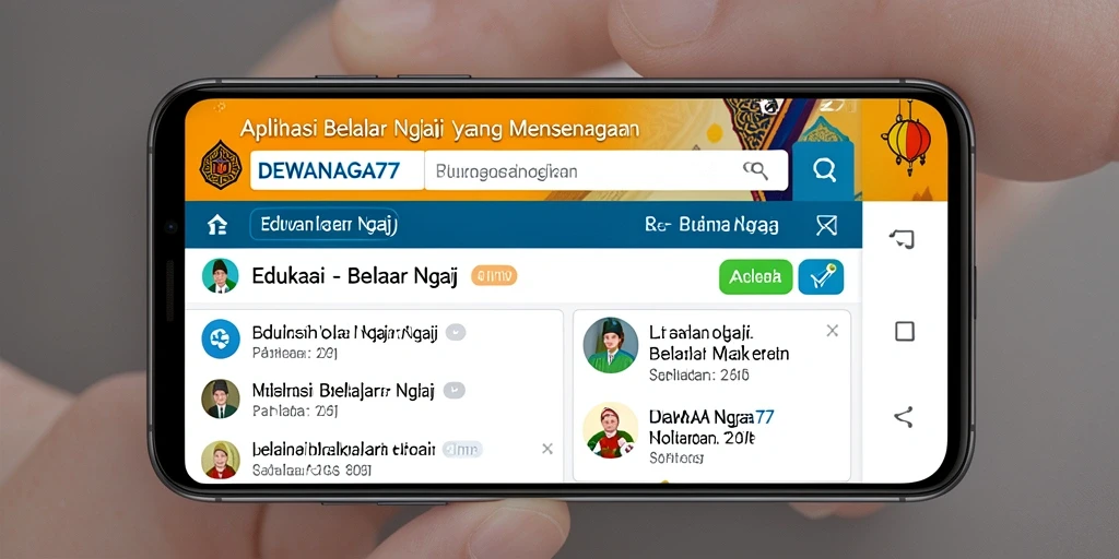 Antarmuka aplikasi DEWANAGA77 untuk belajar ngaji yang intuitif.