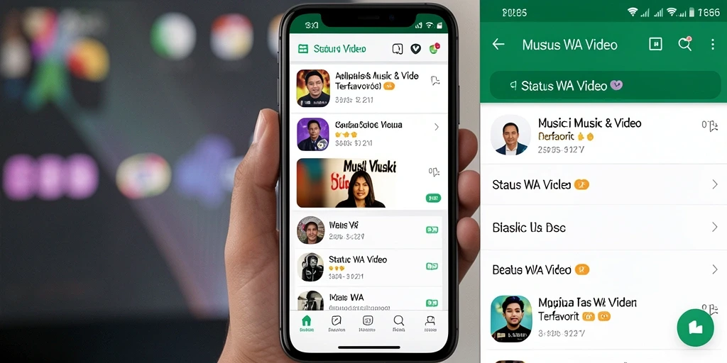 Antarmuka aplikasi IND666 untuk status WA yang menarik.