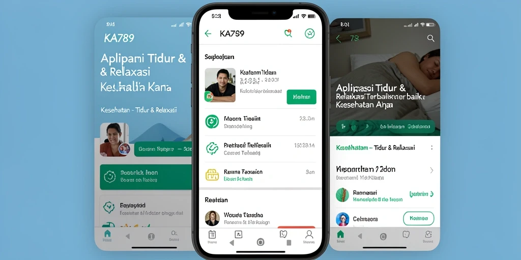 Tampilan antarmuka KA789 dengan fitur Tidur & Relaksasi yang menarik.