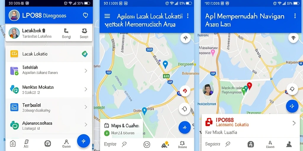Screenshot LPO88 menunjukkan antarmuka pelacakan lokasi yang intuitif.