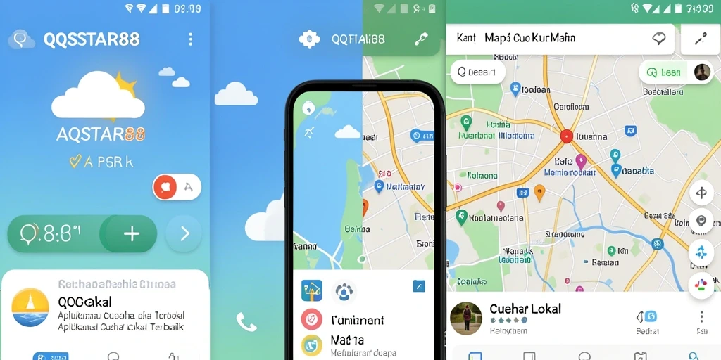 Tampilan antarmuka utama aplikasi QQSTAR88 yang menampilkan informasi cuaca lokal.