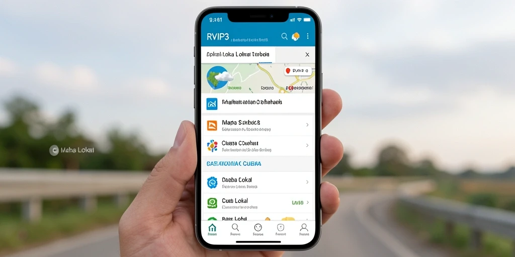 Antarmuka aplikasi RVIP3 yang menampilkan informasi cuaca lokal secara real-time.